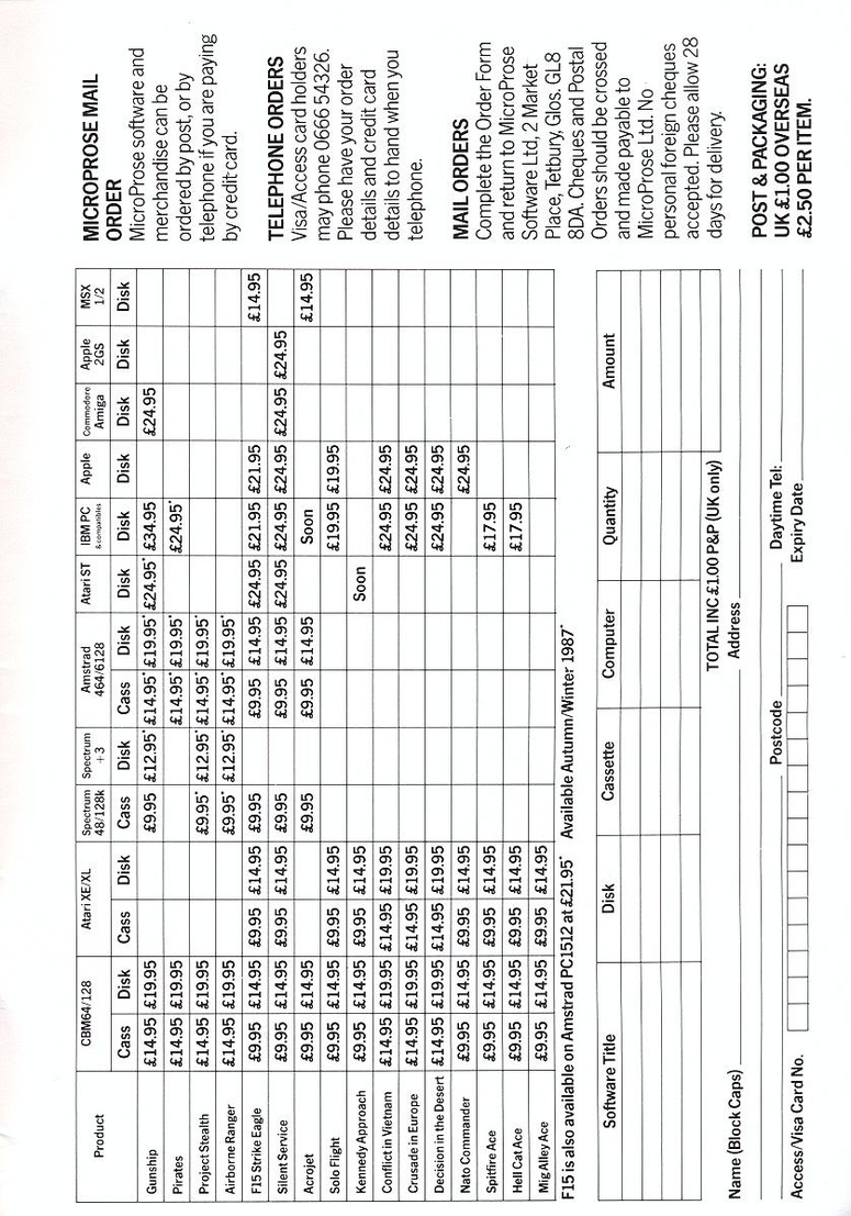 Airborne Ranger microprose catalogue page 18