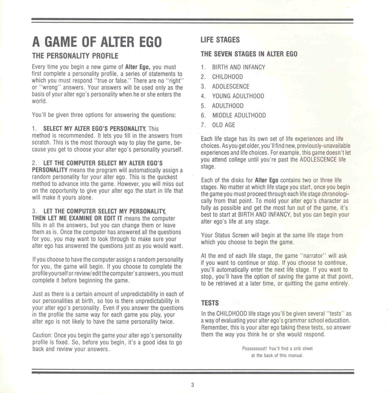 Alter Ego Manual Page 3 
