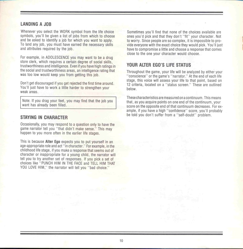 Alter Ego Manual Page 10 