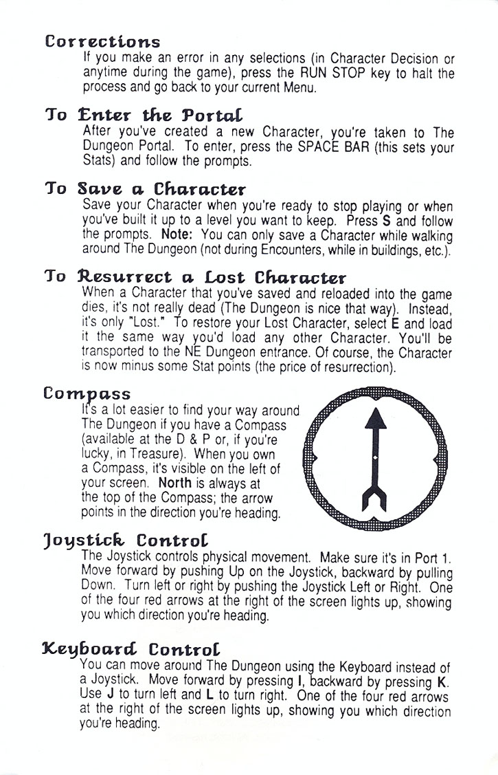 Alternate Reality: The Dungeon Getting started guide page 3