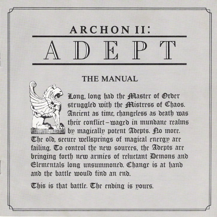 Archon II Manual Cover 