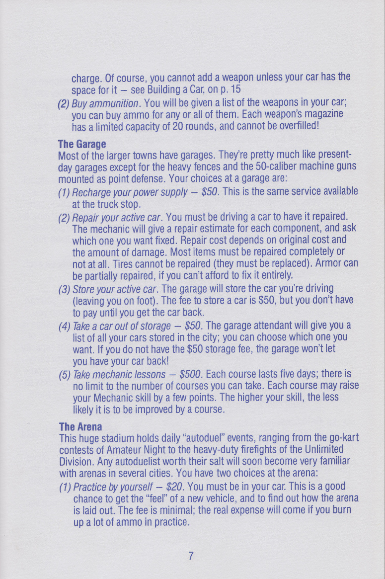 Autoduel manual page 7