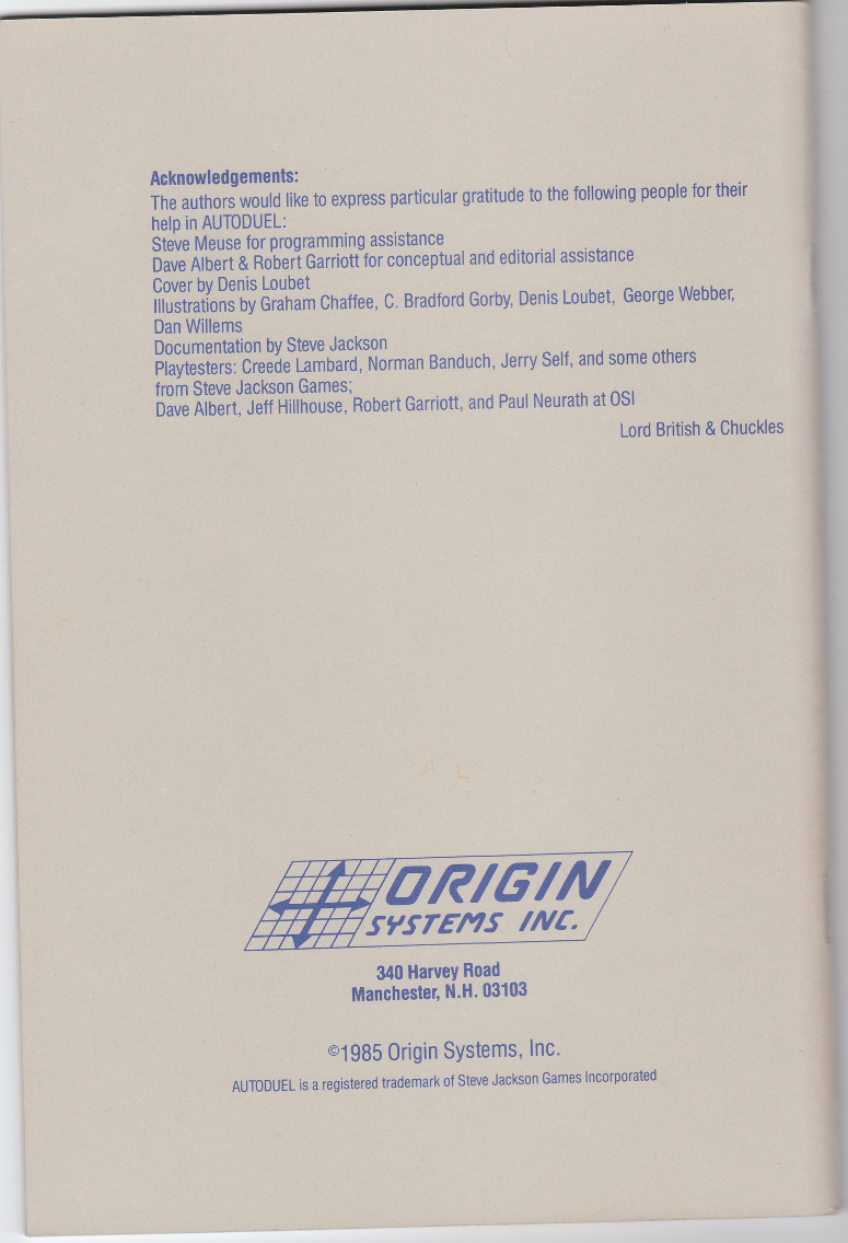 Autoduel manual back cover