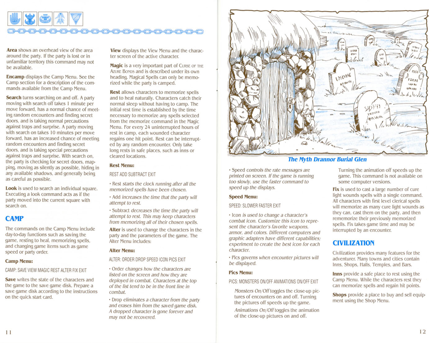 Curse Of The Azure Bonds manual page 11