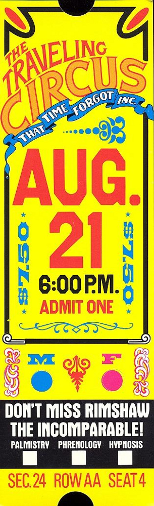 Ballyhoo circus ticket front