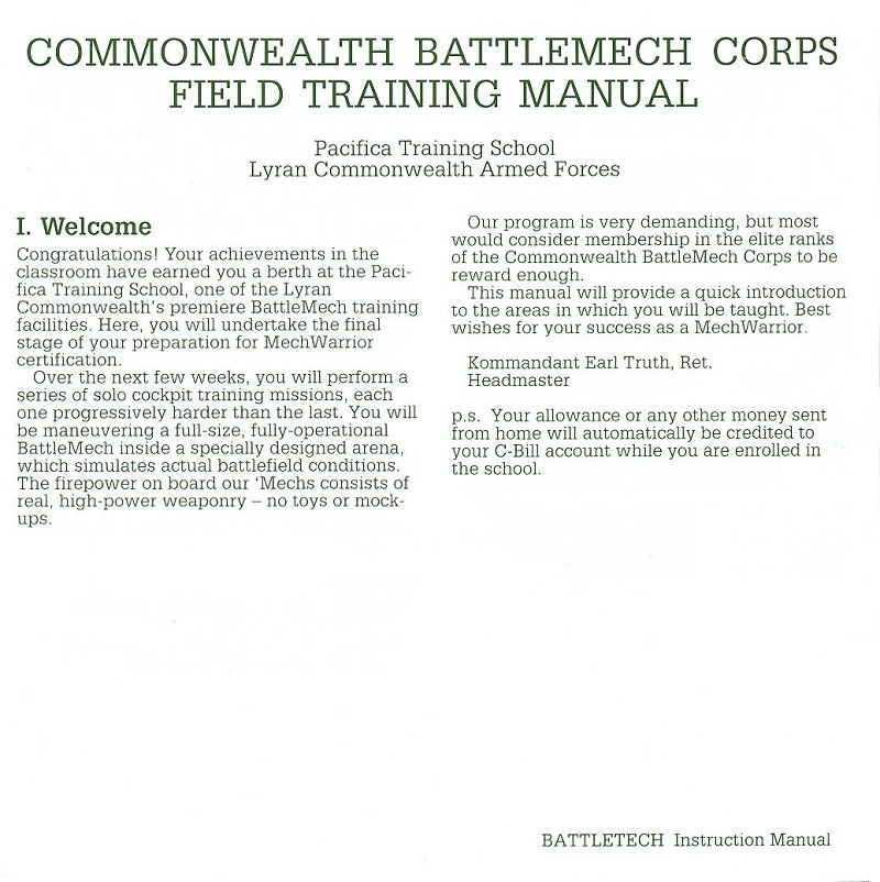 Battletech manual page 7