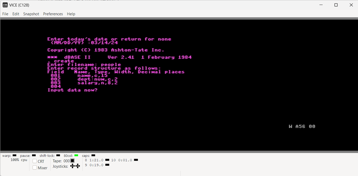 CP/M dBase II