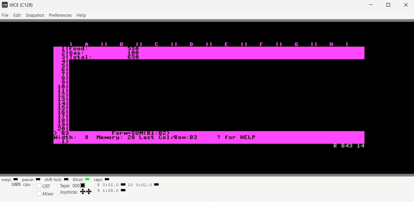 CP/M SuperCalc2