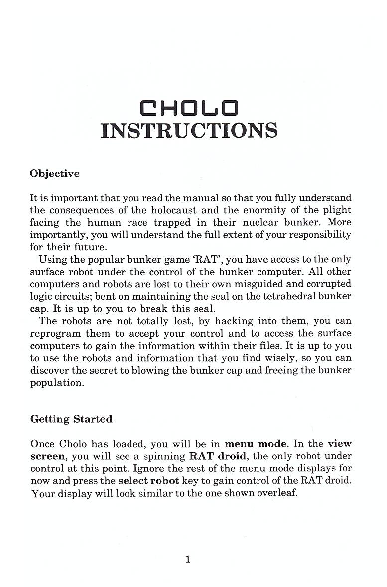 Cholo manual page 1