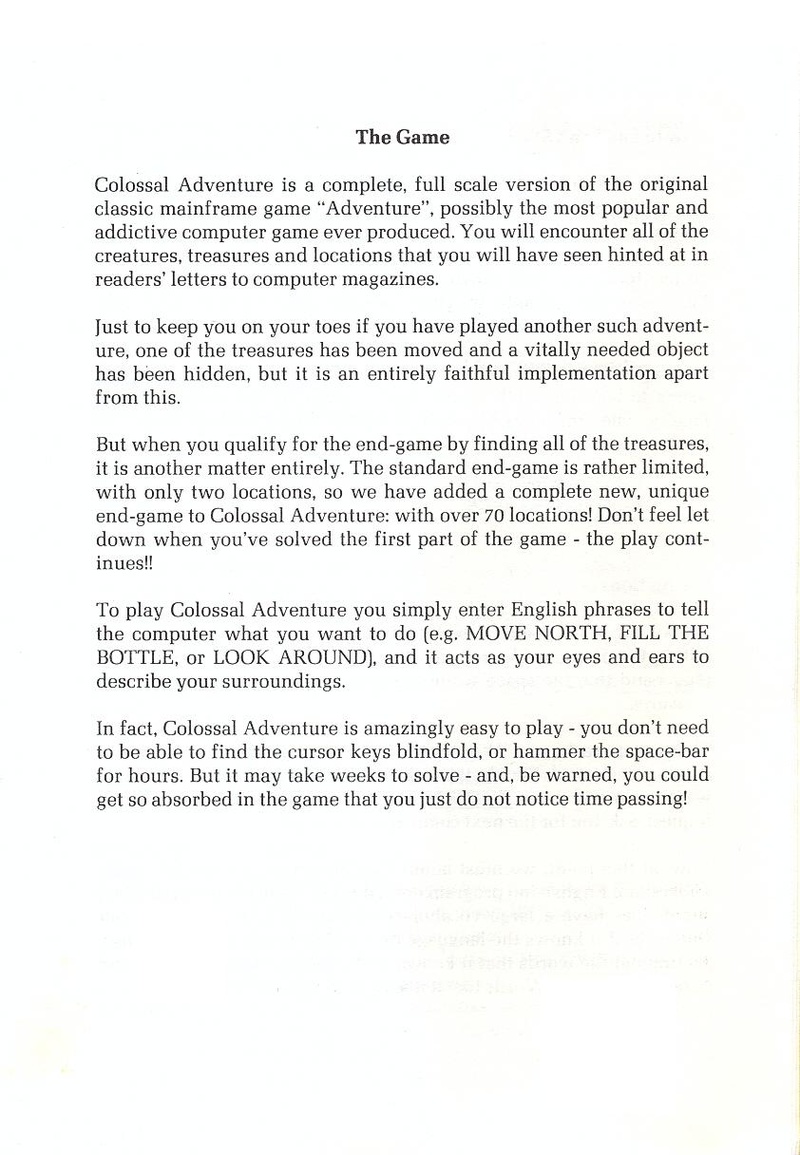 Colossal Adventure manual page 3