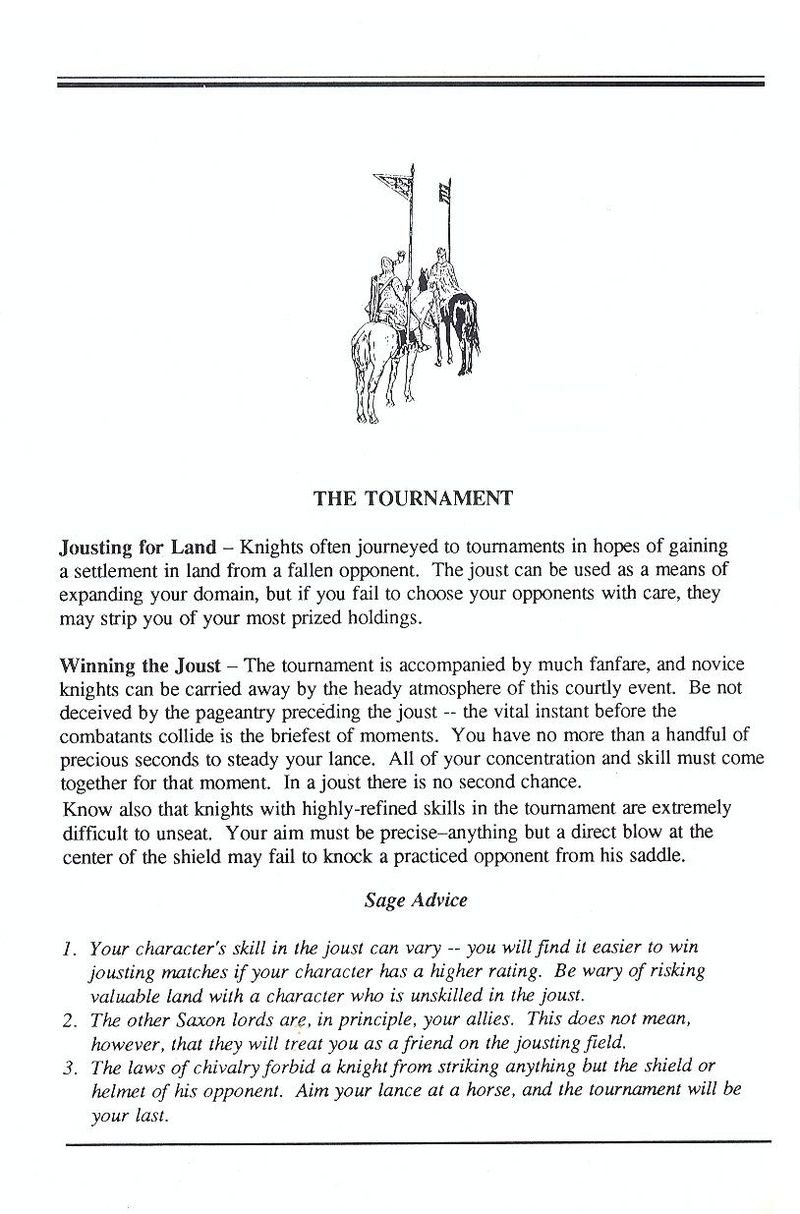 Defender of the Crown manual page 10