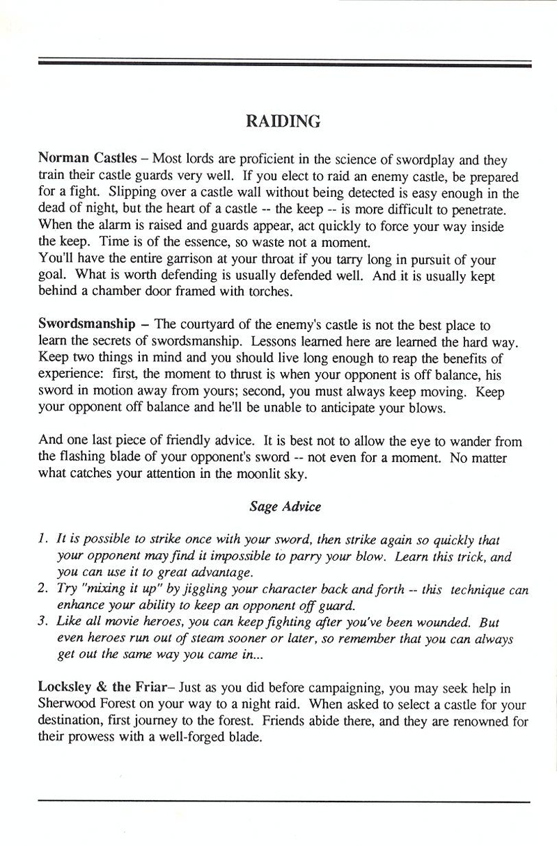 Defender of the Crown manual page 12
