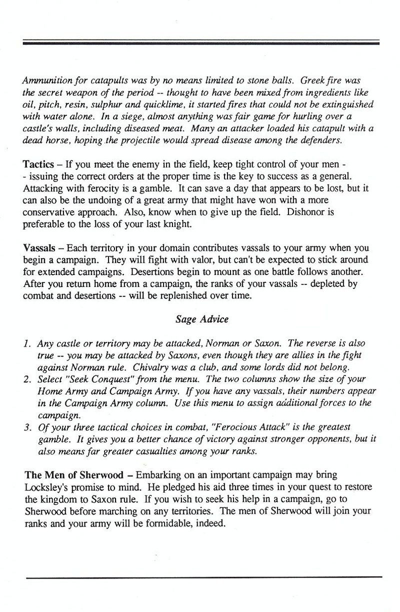 Defender of the Crown manual page 8