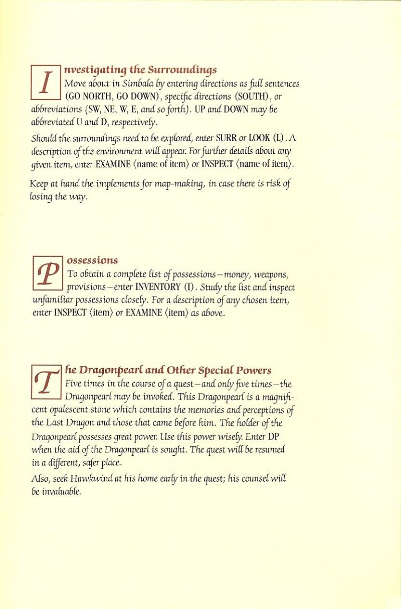 Dragonworld user manual page 9
