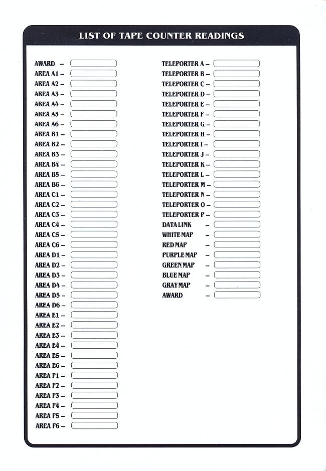 Echelon tape counter readings