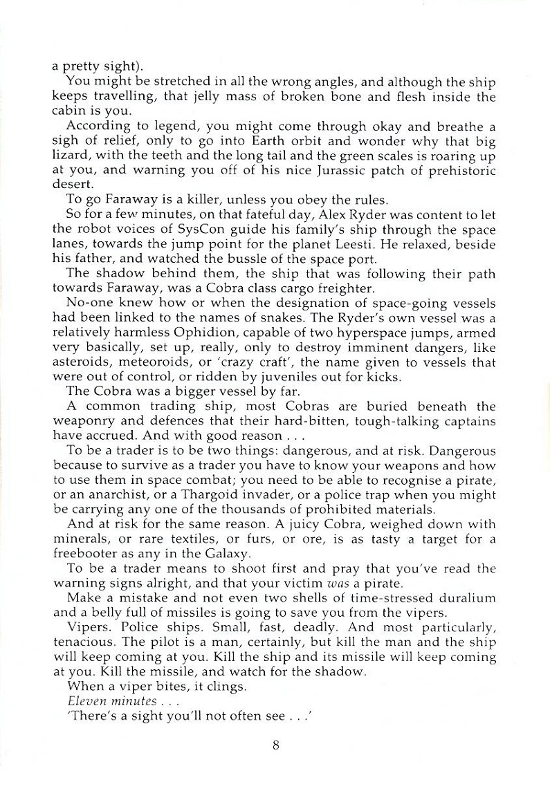 Elite The Dark Wheel novel page 8