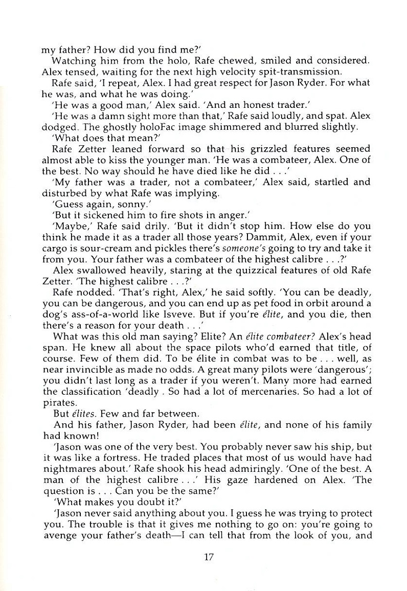 Elite The Dark Wheel novel page 17