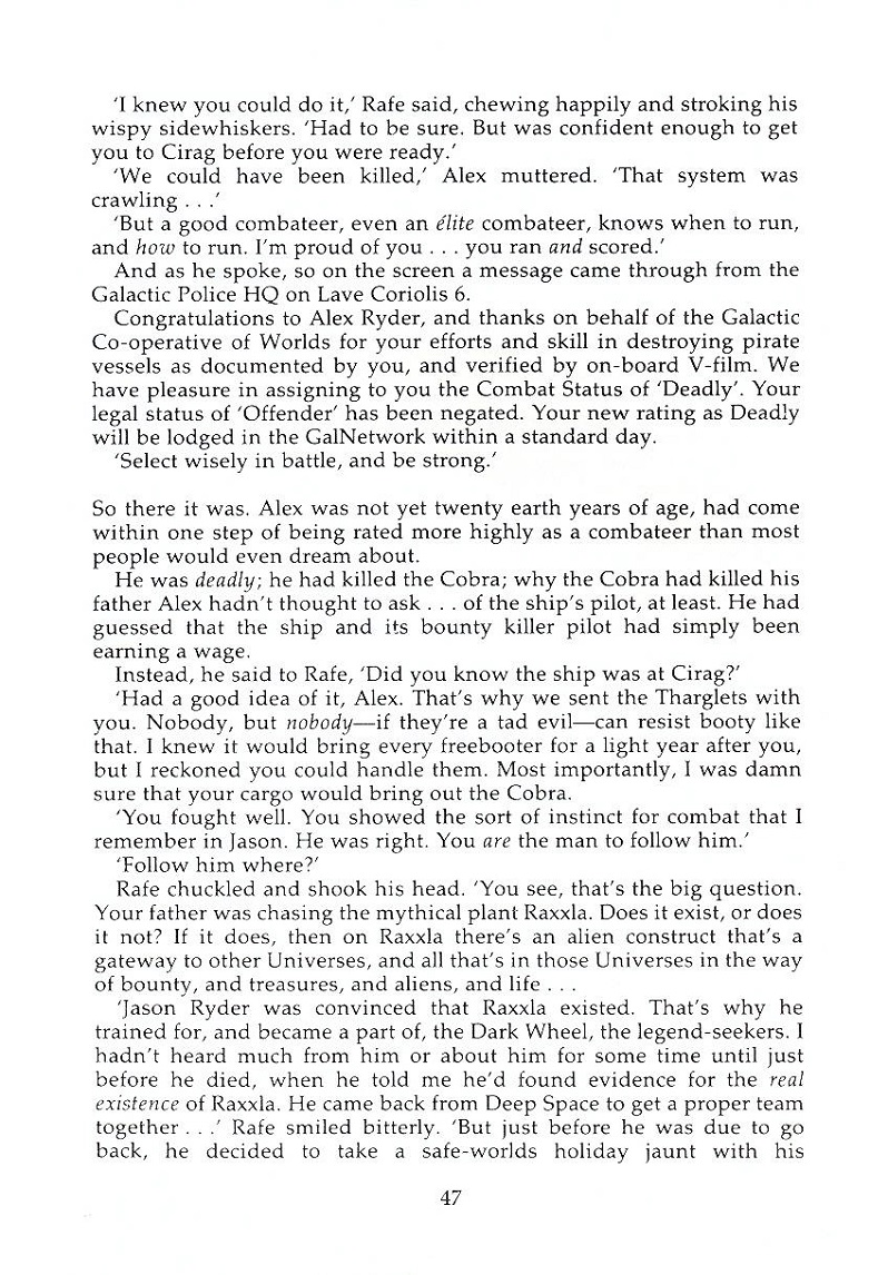 Elite The Dark Wheel novel page 47