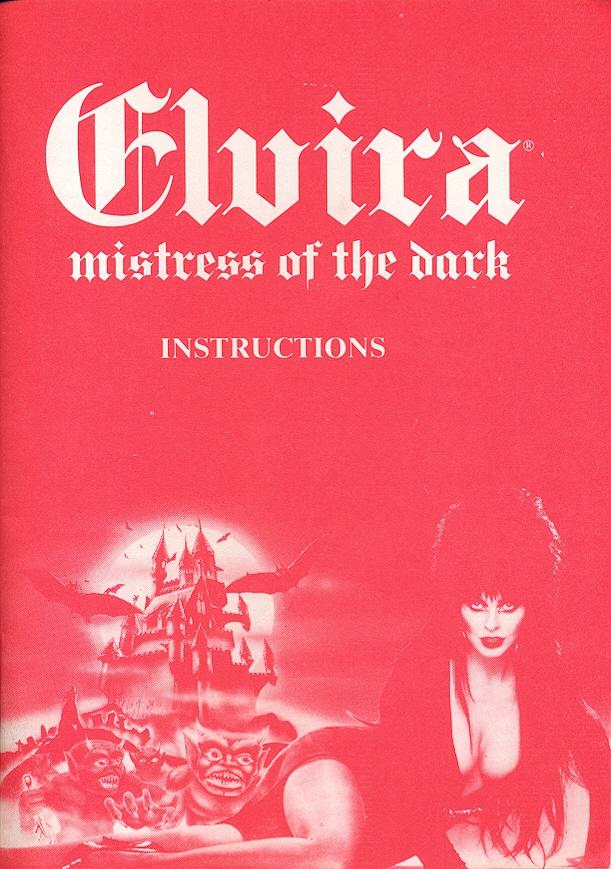 Elvira: Mistress of the Dark manual front cover