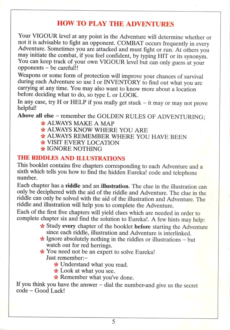 Eureka! manual page 5