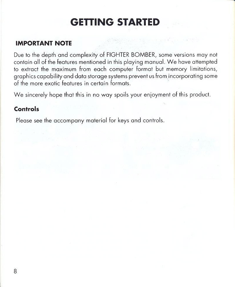 Fighter Bomber manual page 8