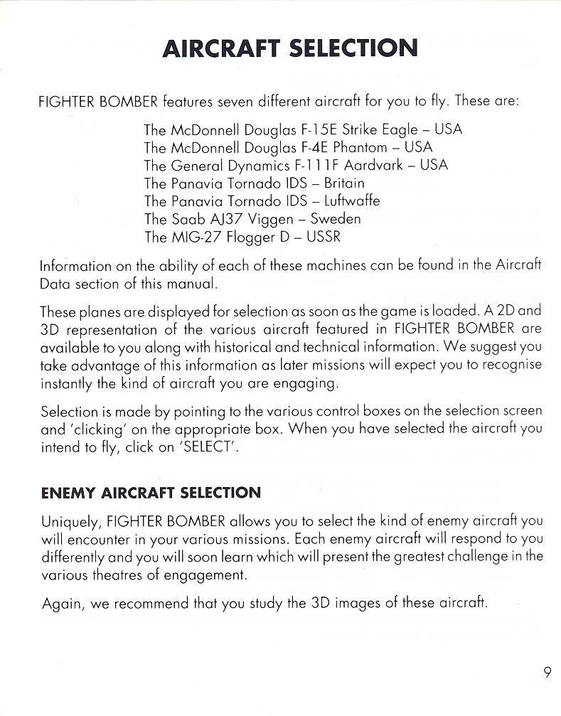 Fighter Bomber manual page 9
