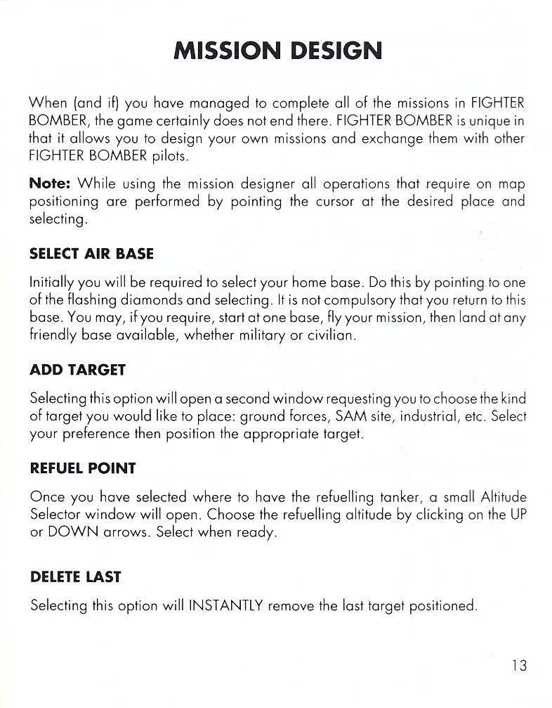 Fighter Bomber manual page 13