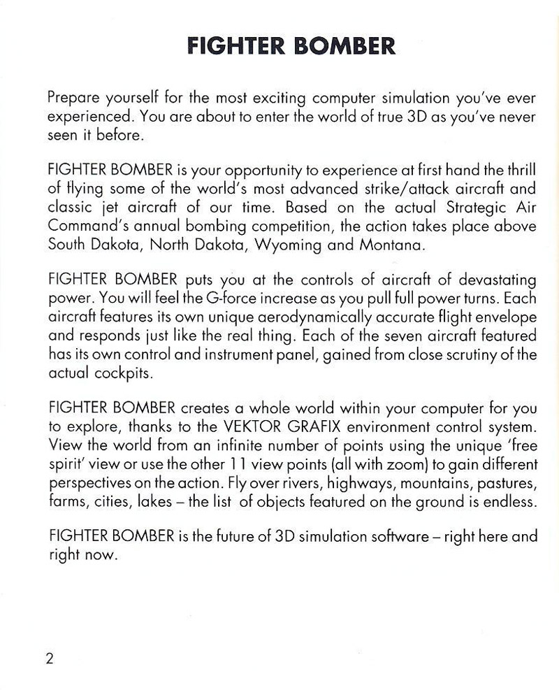 Fighter Bomber manual page 2