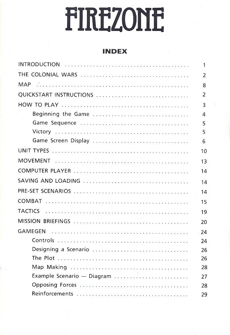 FireZone The Players Guide page i