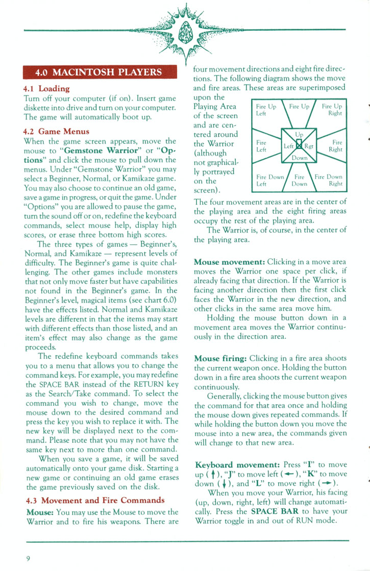 Gemstone Warrior manual page 9