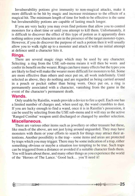 Heroes of the Lance Manual Page 25 