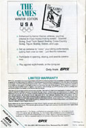 Impossible Mission 2 manual back cover