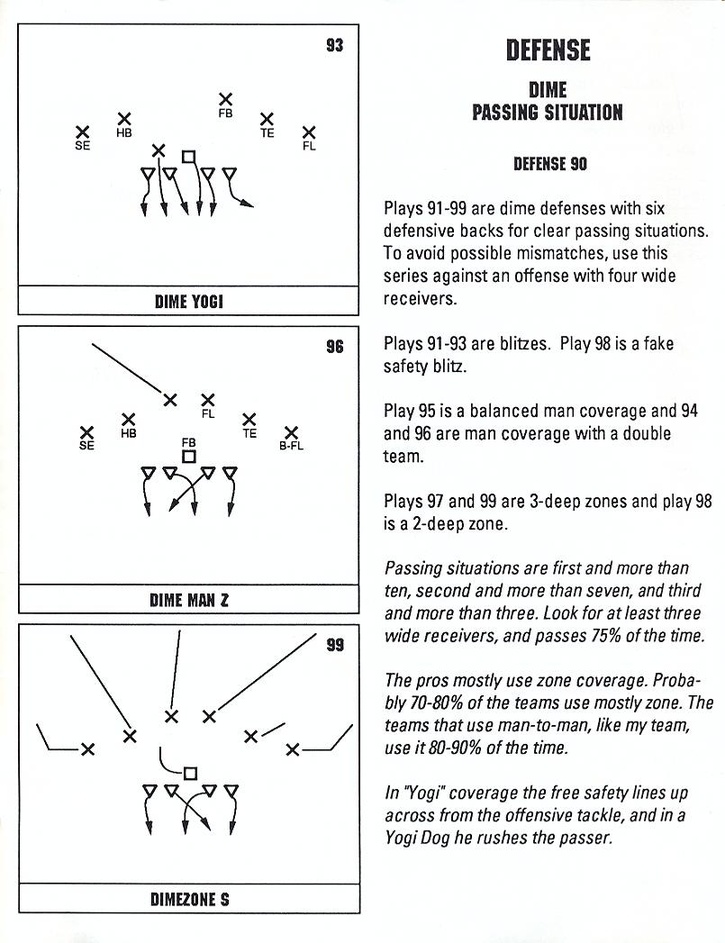 John Madden Football defensive playbook page 19