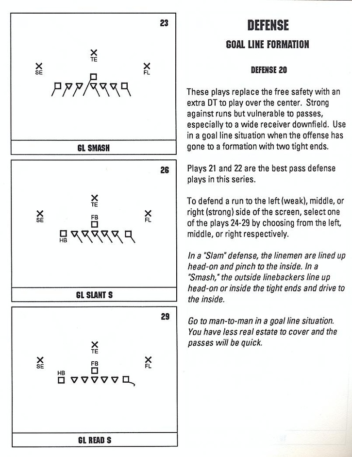 John Madden Football defensive playbook page 5