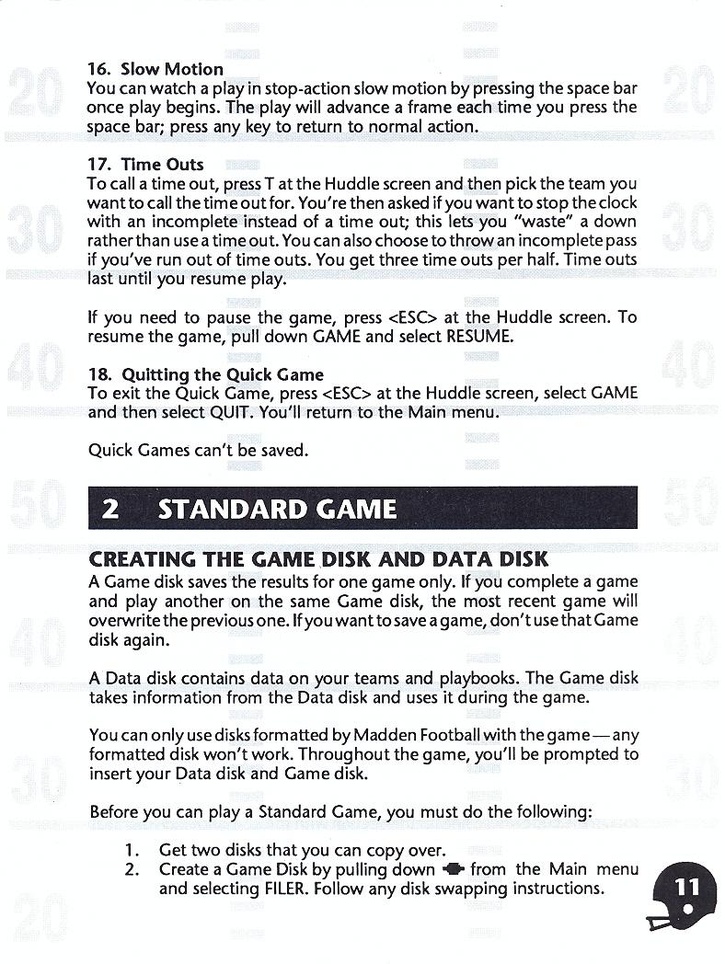 John Madden Football manual page 13