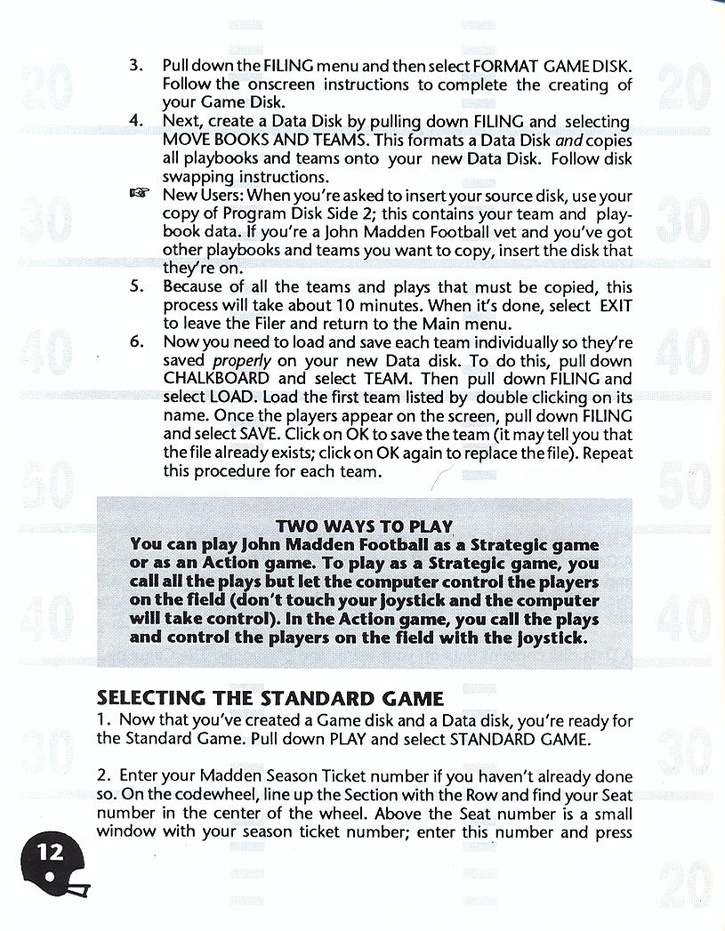 John Madden Football manual page 14