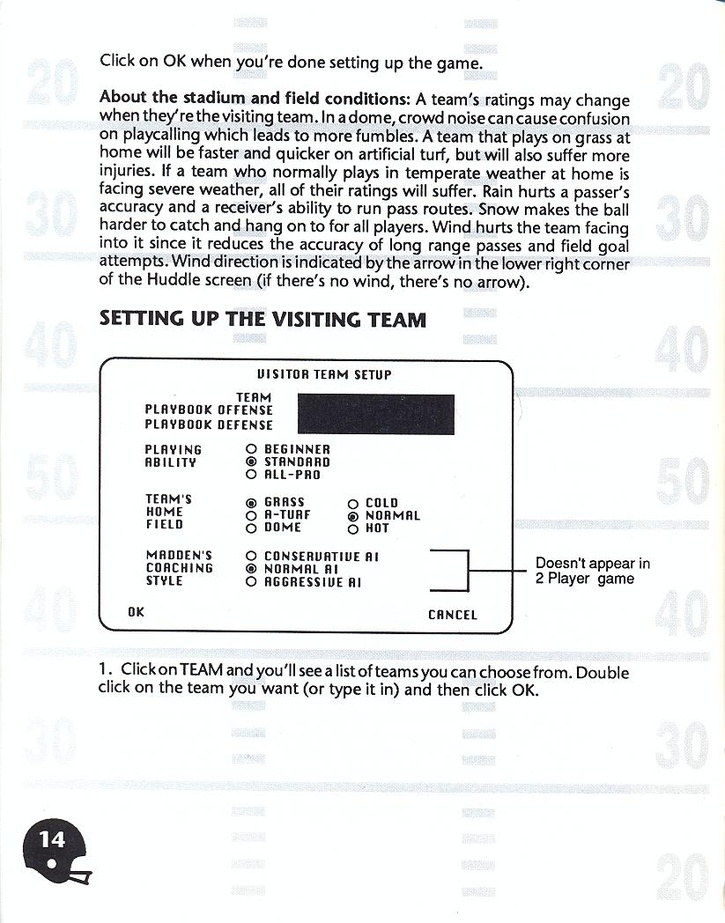 John Madden Football manual page 16