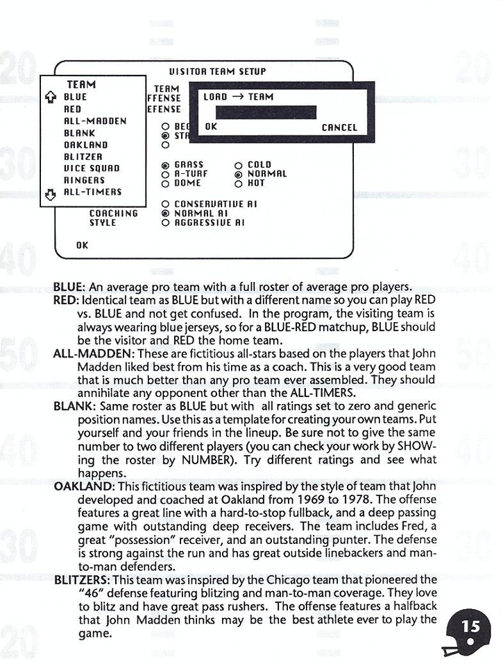 John Madden Football manual page 17