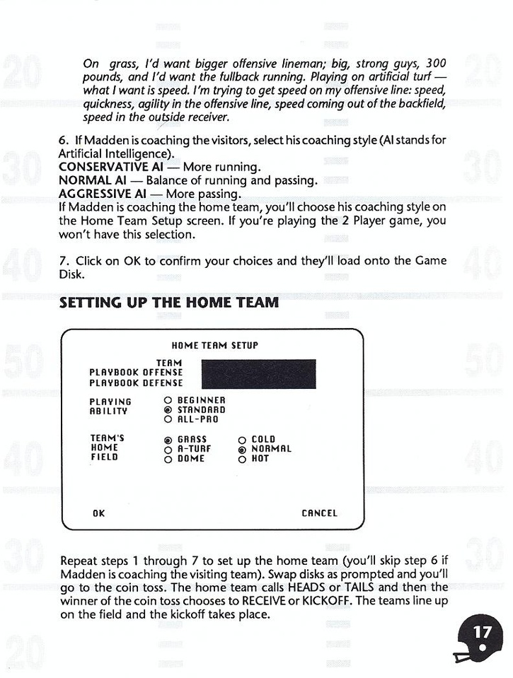 John Madden Football manual page 19