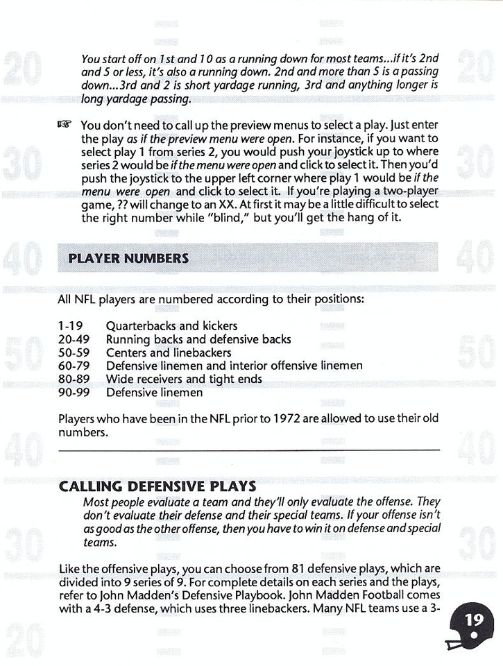 John Madden Football manual page 21