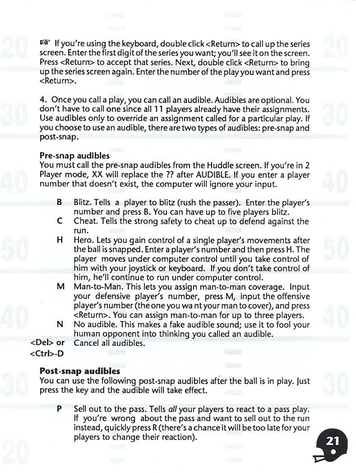 John Madden Football manual page 23