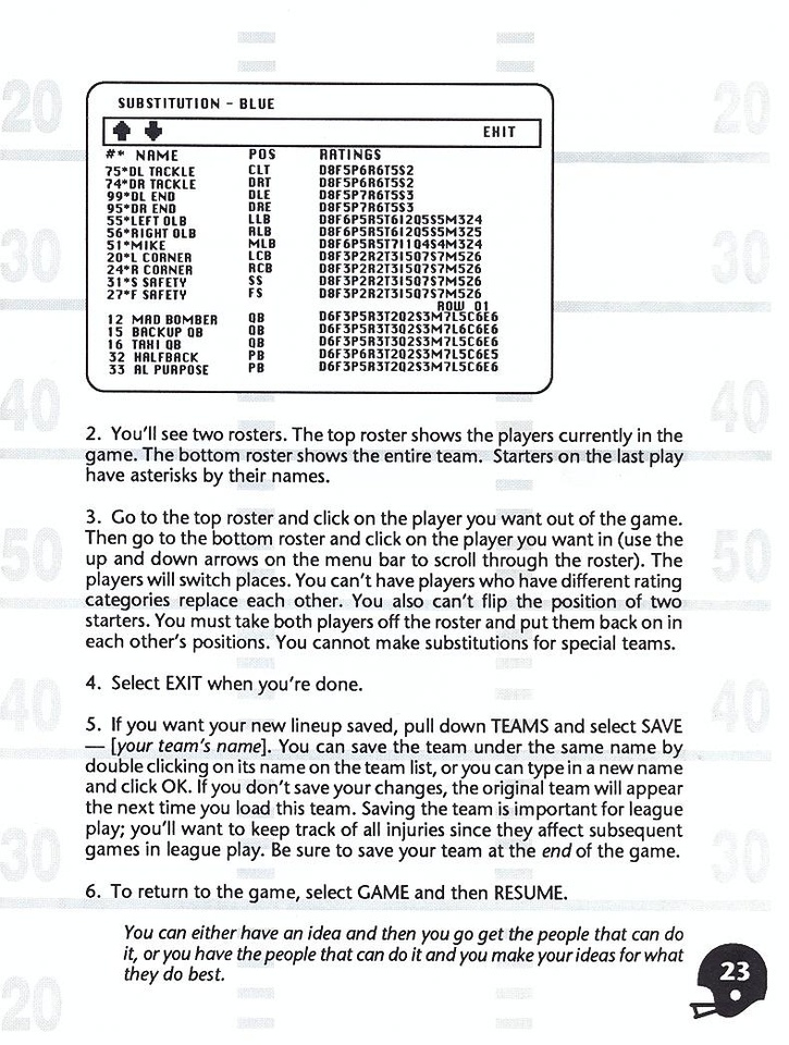 John Madden Football manual page 25