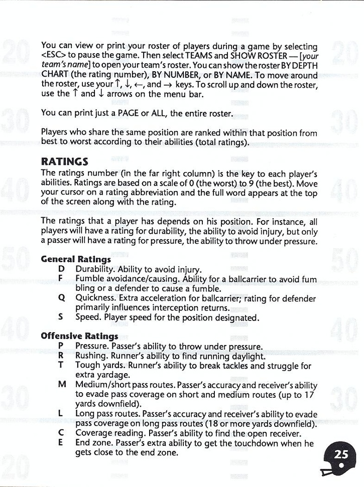 John Madden Football manual page 27