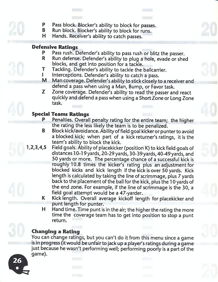 John Madden Football manual page 28