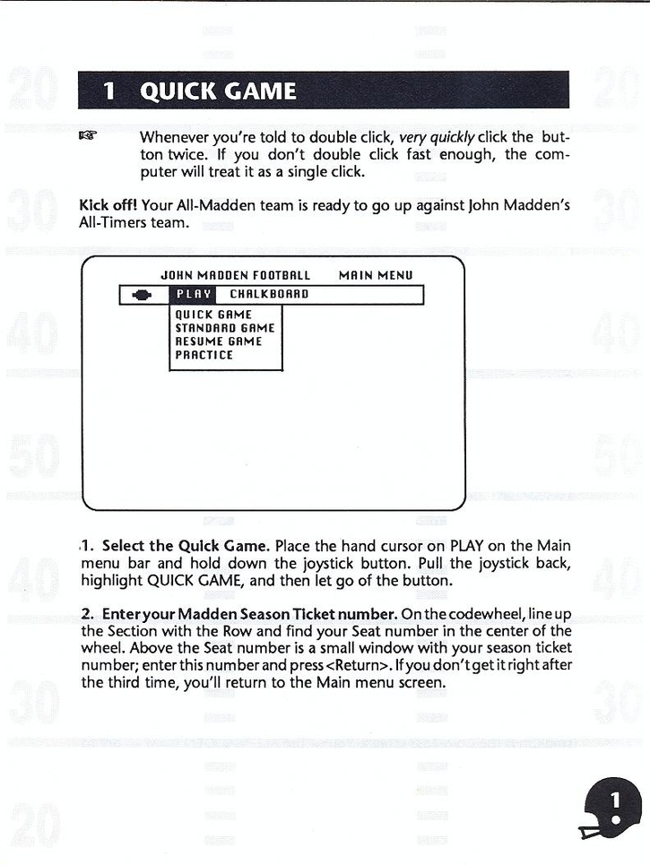 John Madden Football manual page 3