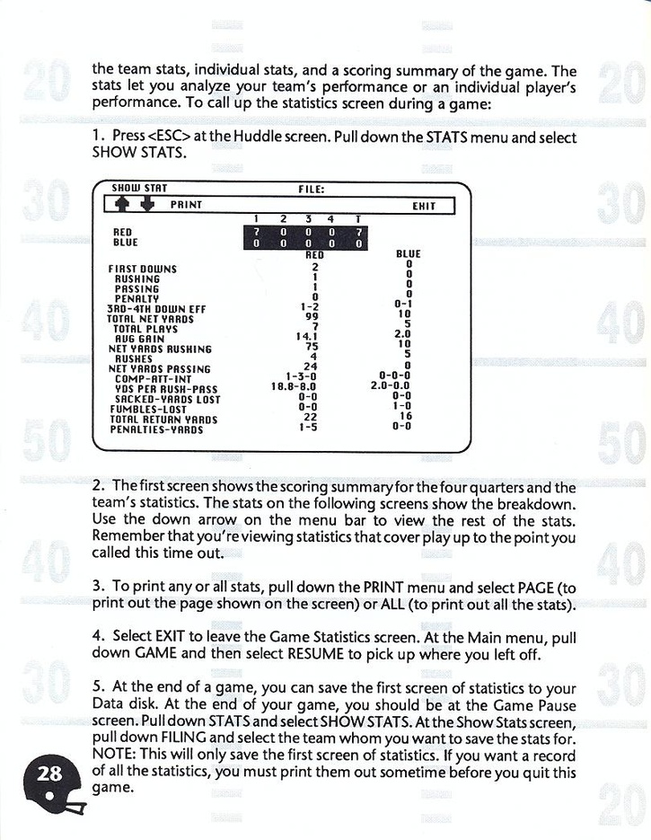 John Madden Football manual page 30