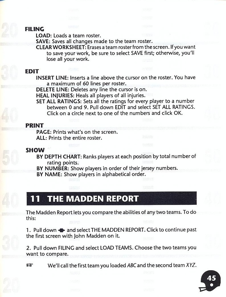 John Madden Football manual page 47