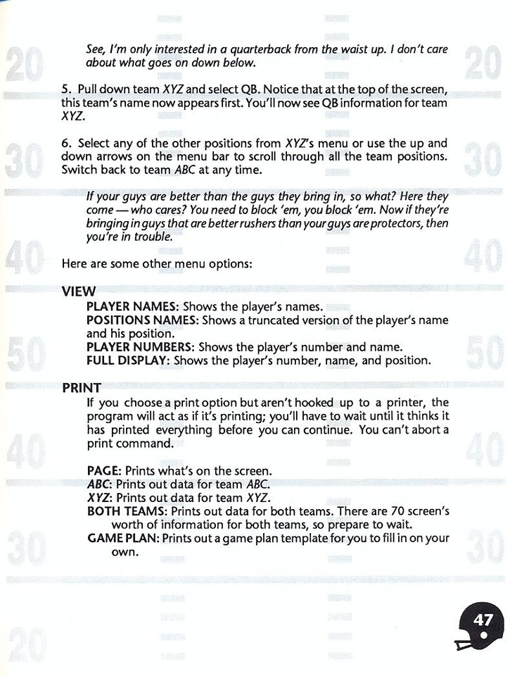 John Madden Football manual page 49