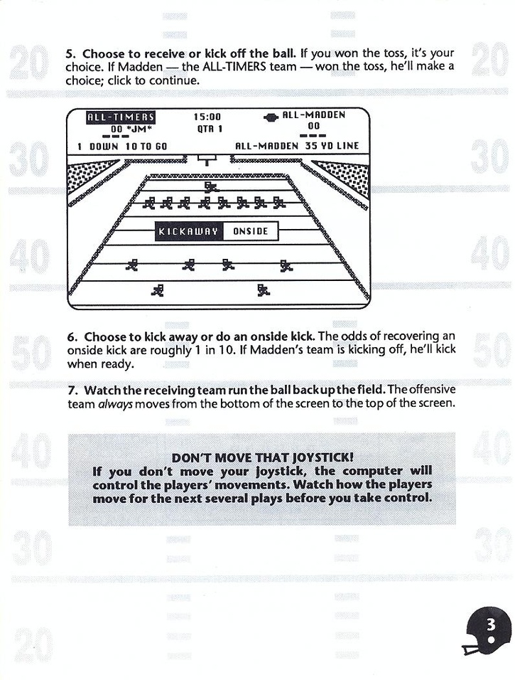 John Madden Football manual page 5