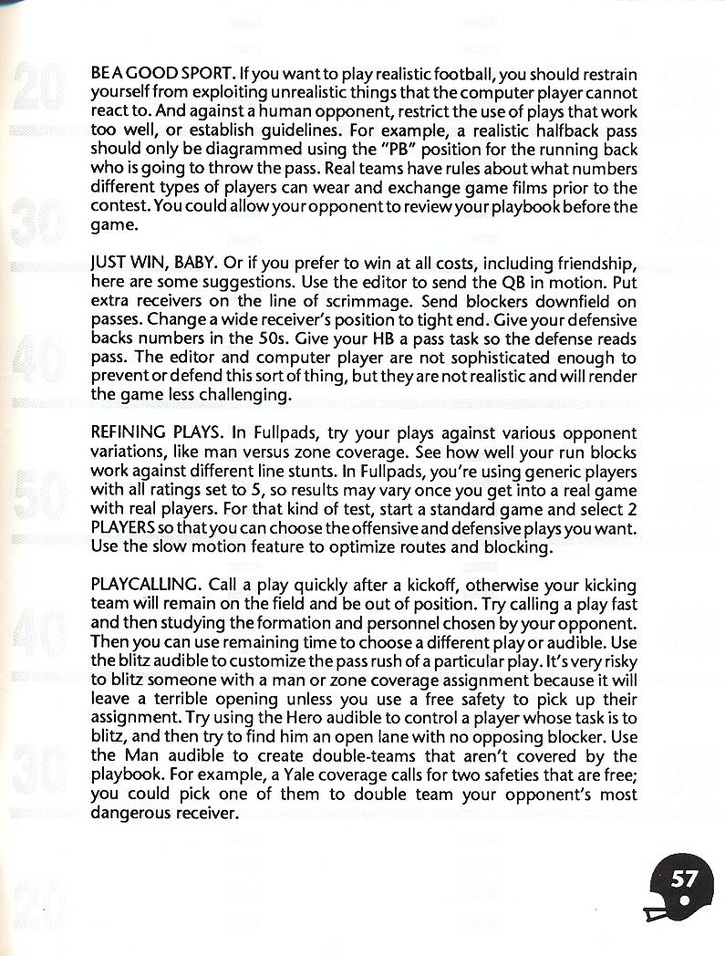 John Madden Football manual page 59